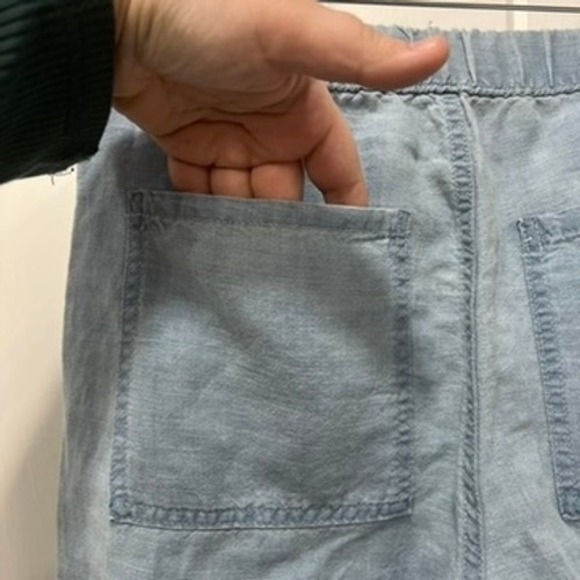 Banana Republic Womens Pants XS NWT $89.50 Blue Linen Tapered Relaxed Pull On - Picture 6 of 10